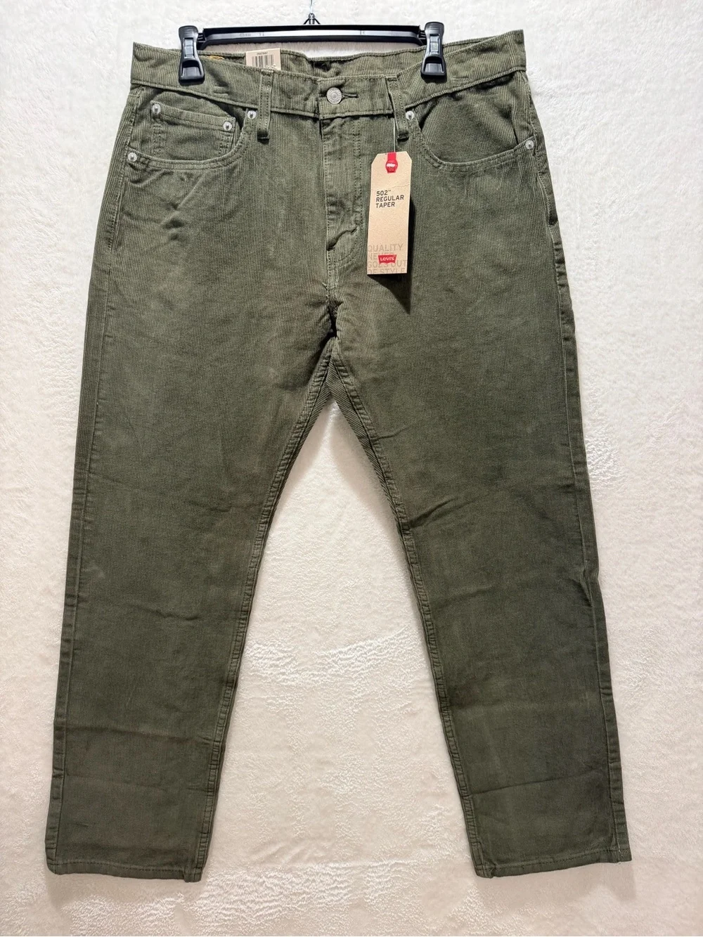 Levi’s 502 Regular Taper Olive Stretch Corduroy Pants 33x30 NWT Men’s